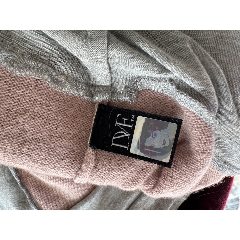 Diane von Furstenberg DvF Wool Cashmere Silk Bow Neck Colorblock Sweater Pink M - Picture 11 of 12